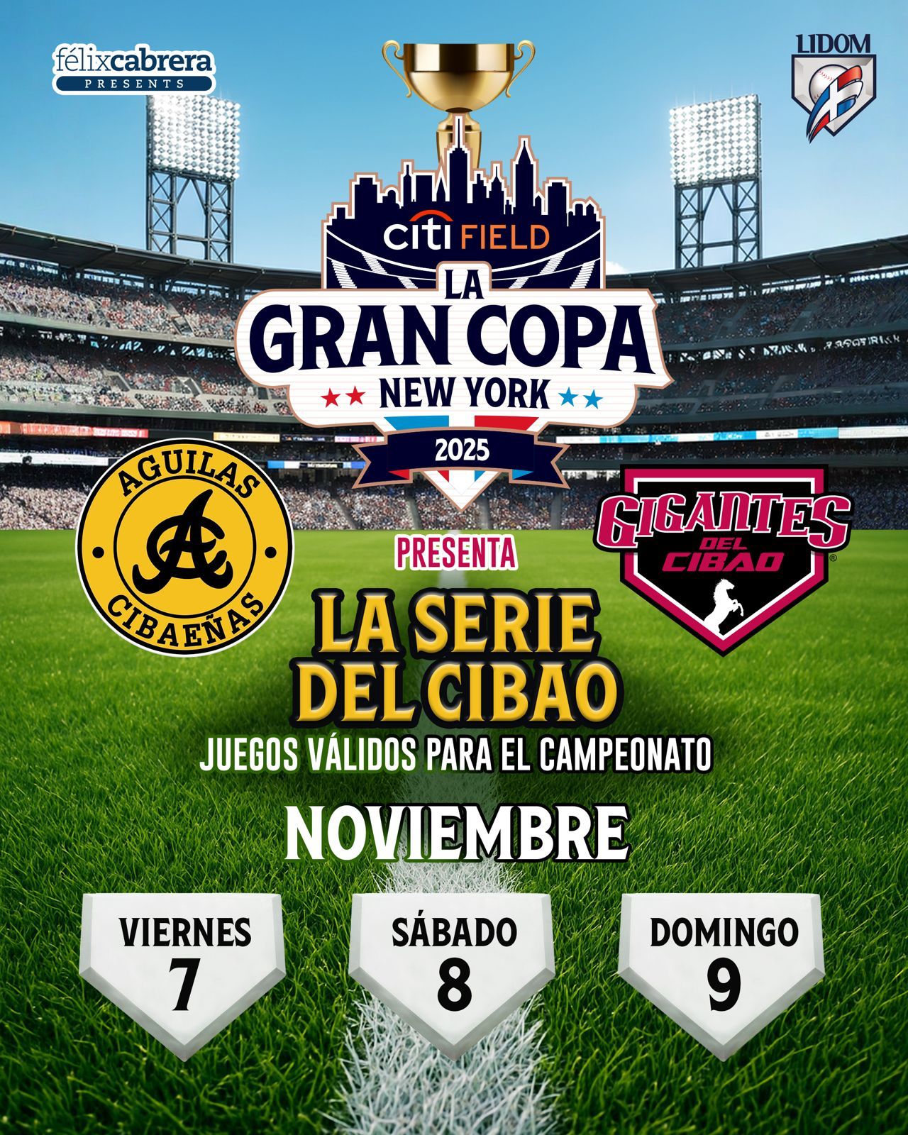 This Friday, ticket presale begins for the Serie del Cibao between Águilas and Gigantes | De Último Minuto English