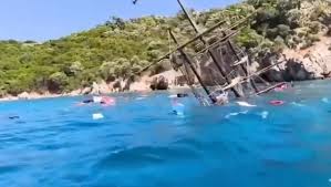 A tourist boat with 110 people on board sinks off the Turkish coast, with no casualties