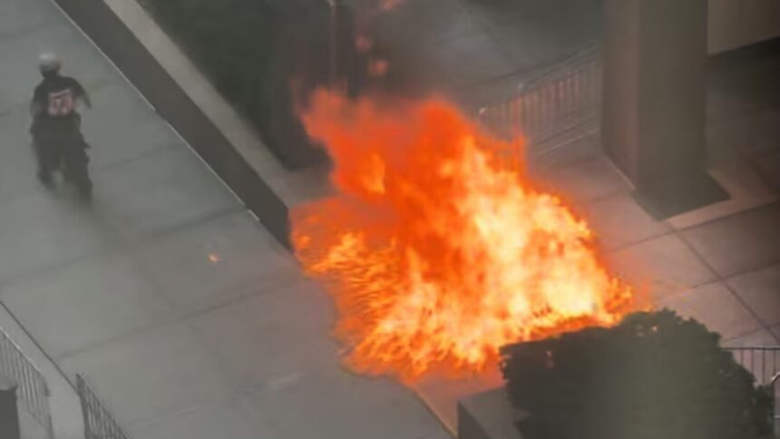 Man in custody after fire set outside 26 Federal Plaza in Lower Manhattan