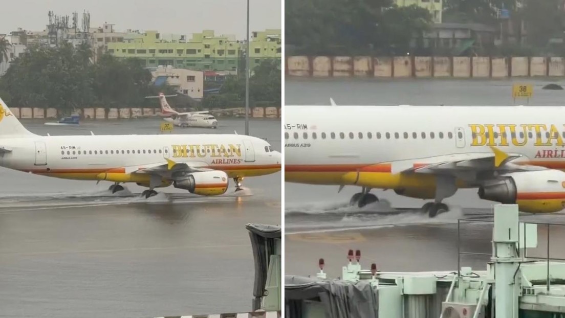 Airport flooded after record rainfall turns Kolkata runway into a lake