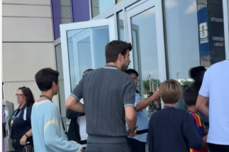 Gerard Piqué arrives at World Cup final with sons Milan and Sasha ahead of Shakira's halftime show