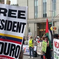 Supporters of Nicolás Maduro gather outside New York courthouse ahead of third hearing