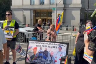 Scuffles break out outside New York courthouse during Maduro hearing