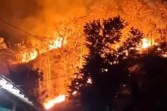 Fire breaks out in hills of Indonesia's Gunungkidul region