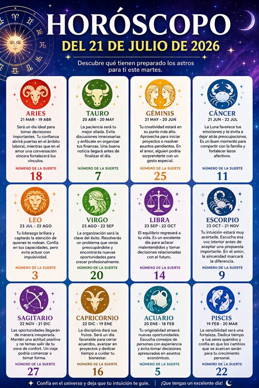 Horoscope for July 21, 2026 | De Último Minuto English