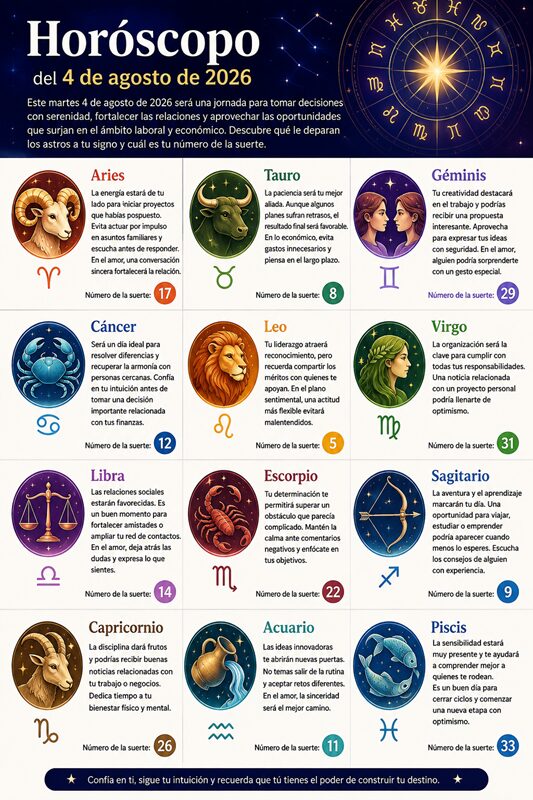 Horoscope for August 4, 2026 | De Último Minuto English