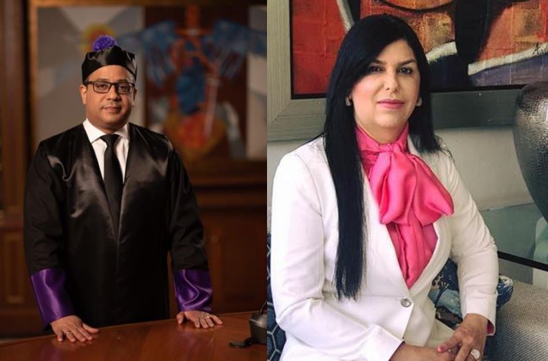 Magistrado Napoleón Ricardo Estévez Lavandier y la diputada Rosa Amalia Pilarte López