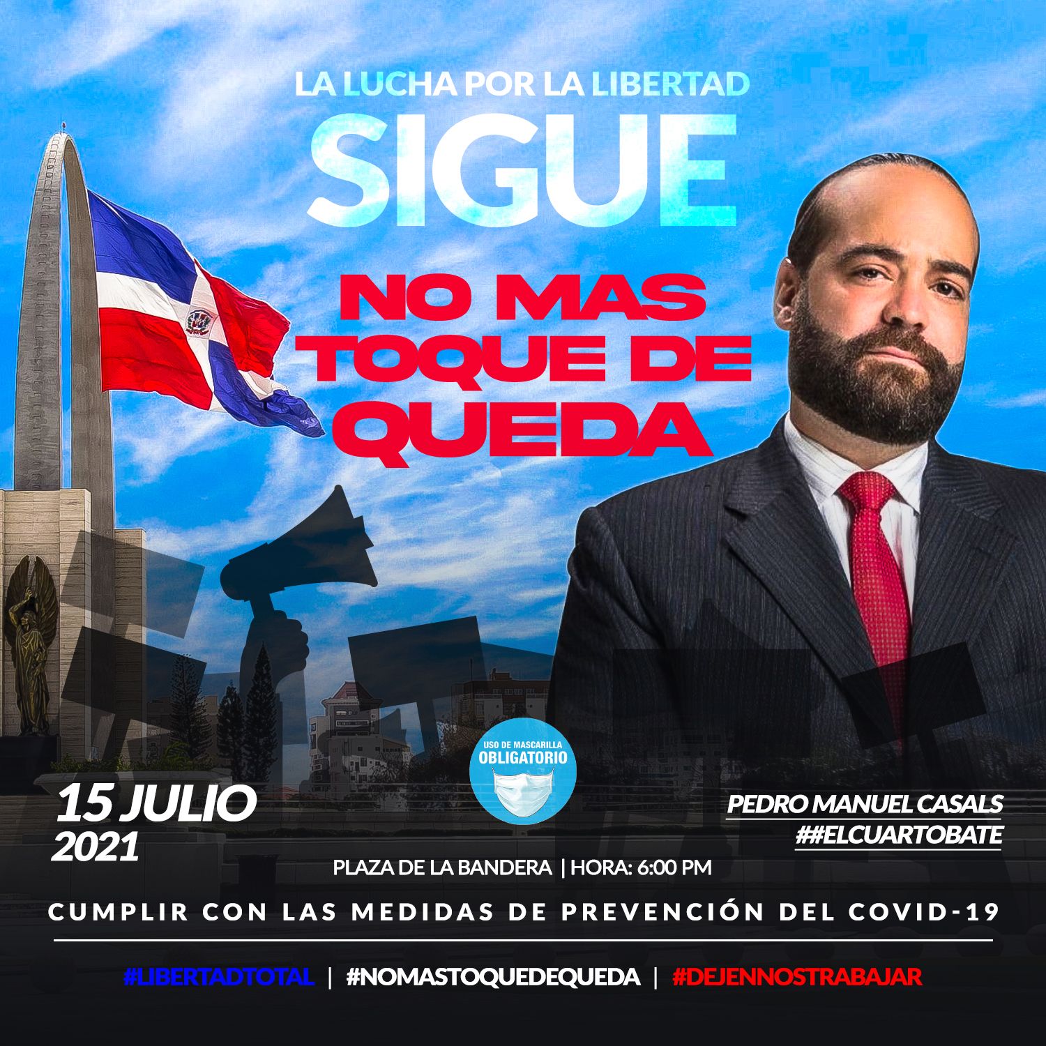 Pedro Manuel Casals convoca a manifestación pacífica en demanda de la eliminación del toque de queda - Noticias de hoy en República Dominicana | De Último Minuto