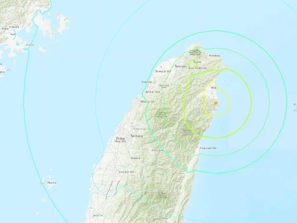 Sismo de magnitud 6,5 sacude Taiwan