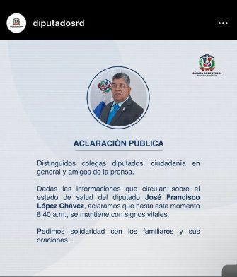 ¡Diputado López Chávez sigue vivo! Informan se mantiene con signos vitales - Noticias de hoy en República Dominicana | De Último Minuto