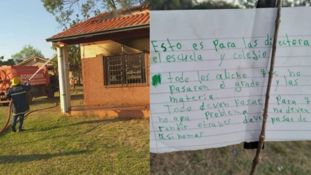 Queman escuela en Paraguay en aparente represalia por alumnos reprobados