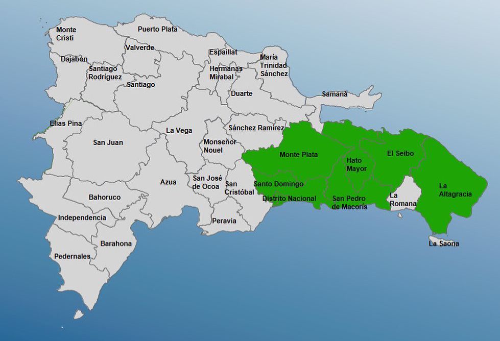 Aumentan a seis las provincias en alerta verde por vaguada