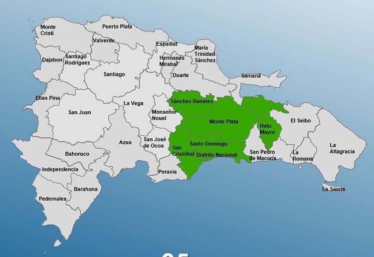 COE coloca cinco provincias en alerta verde por vaguada