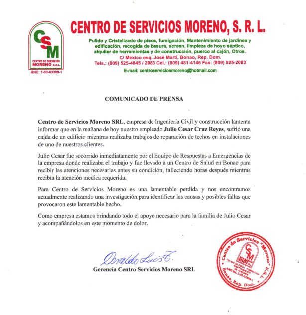 Empleado de compañía contratista fallece al caer de techo en Barrick Pueblo Viejo - Noticias de hoy en República Dominicana | De Último Minuto
