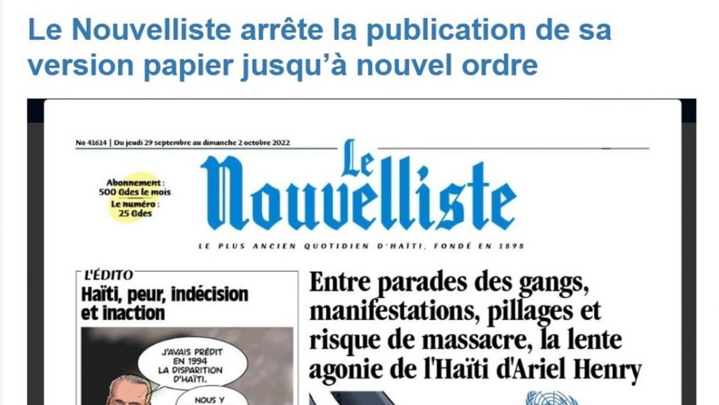 Uno de los principales periódicos de Haití deja de imprimirse por la crisis en el país