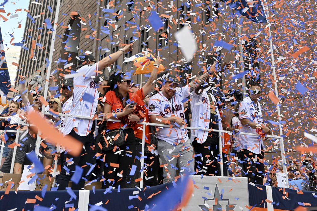 Astros celebran triunfo de Serie Mundial