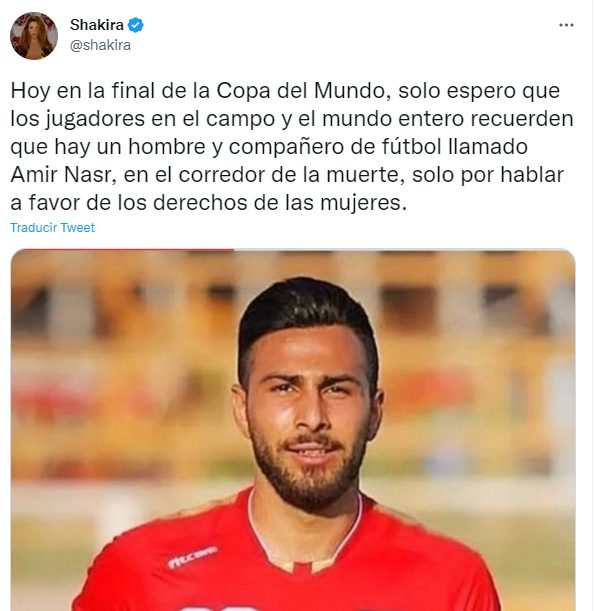 Shakira pide a jugadores recordar al futbolista Amir Nasr, condenado a muerte | De Último Minuto