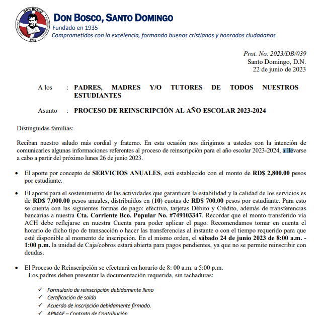 Padres denuncian Colegio Don Bosco cobra cuota "excesiva" de cara al nuevo año escolar | De Último Minuto