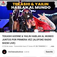 Entrevista de Tekashi y Yailin en Alofoke Radio Show es tendencia en 14 países