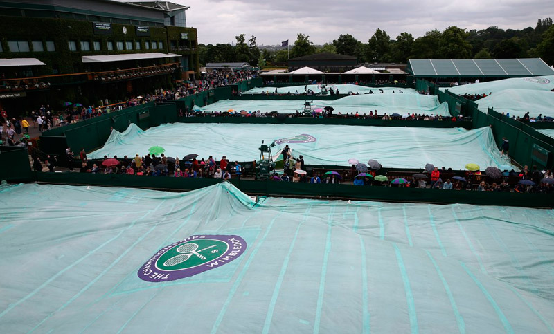 Cancelan 33 partidos en Wimbledon por lluvia