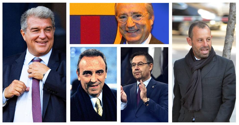 Los últimos cinco presidentes del Barcelona se reúnen para apoyar los intereses del club