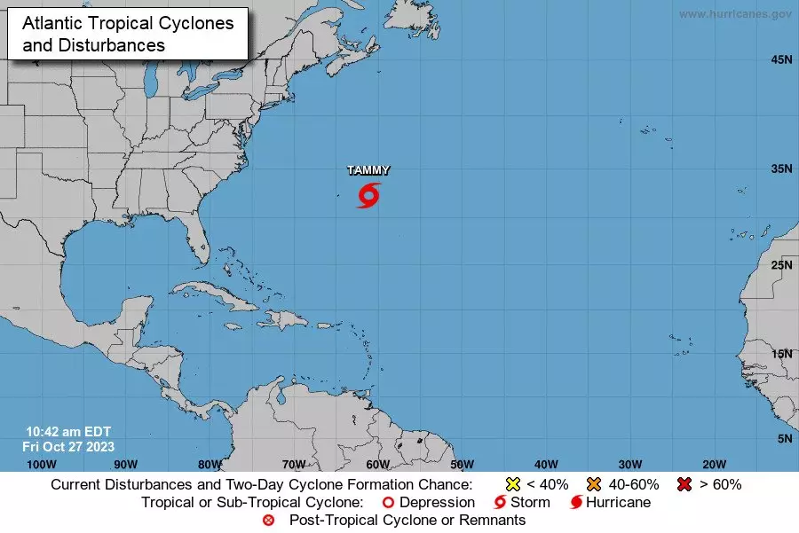 Reaparece Tammy en el Atlántico como una tormenta tropical