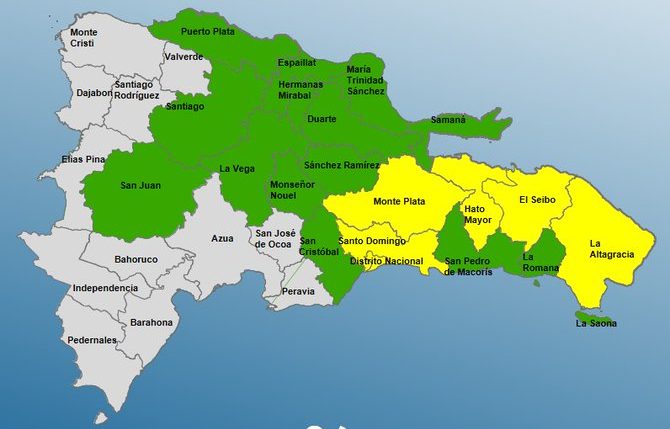 COE incrementa 06 provincias en alerta amarilla y coloca 14 en verde