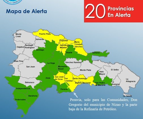 Suben a 20 las provincias en alerta por lluvias