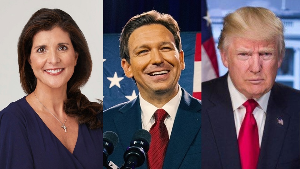 Haley, DeSantis y Trump