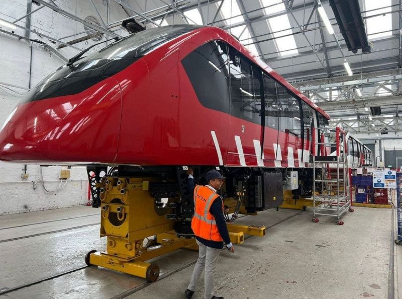 Llega a RD primer tren del Sistema Monorriel de Santiago