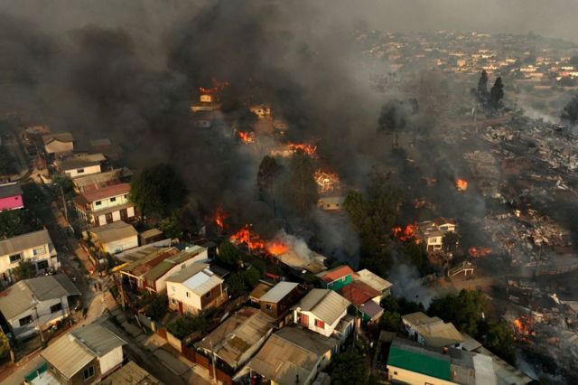 Chile afronta la peor ola de incendios, país que