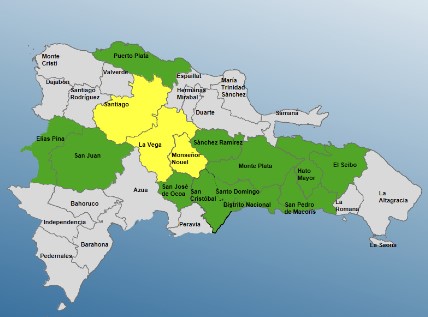 El COE aumenta a 12 las provincias en alerta verde y mantiene 3 en amarilla