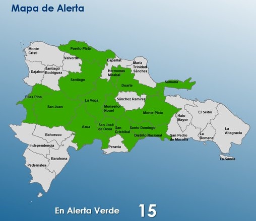 El COE mantiene 15 provincias en alerta verde
