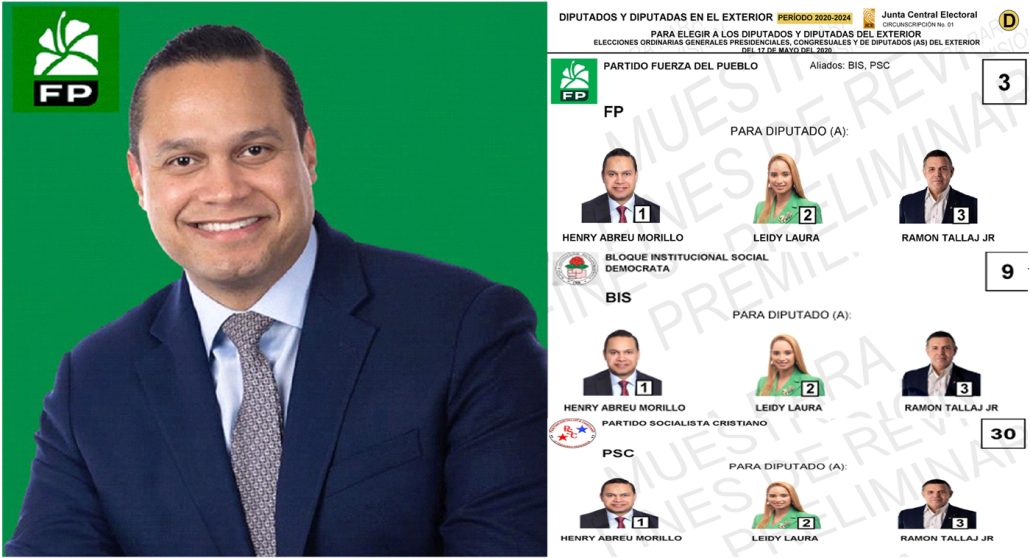Henry Abreu encabeza boleta congresual de FP como candidato a diputado ultramar  en la primera posición