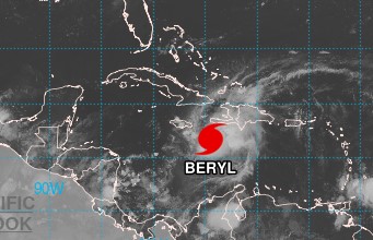 Onamet: Beryl se aleja del territorio moviendo al Oeste/Noroeste