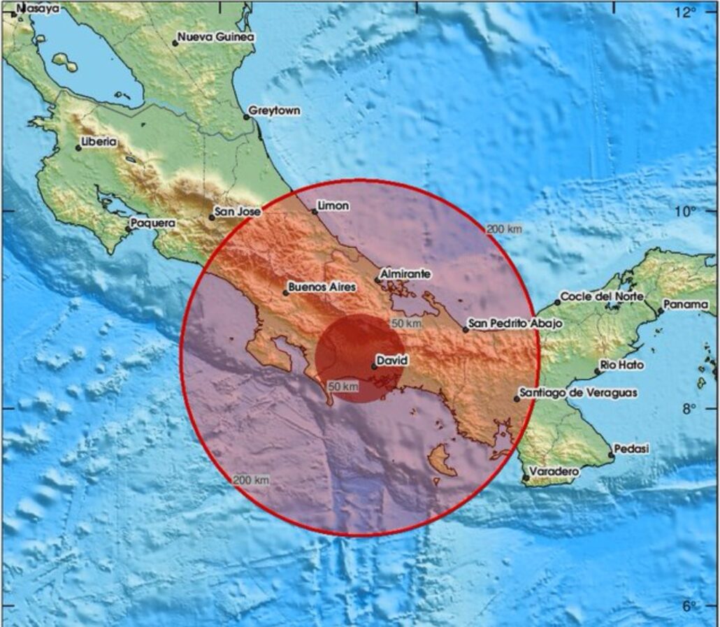 Un sismo de 5,9 sacude la frontera entre Panamá y Costa Rica