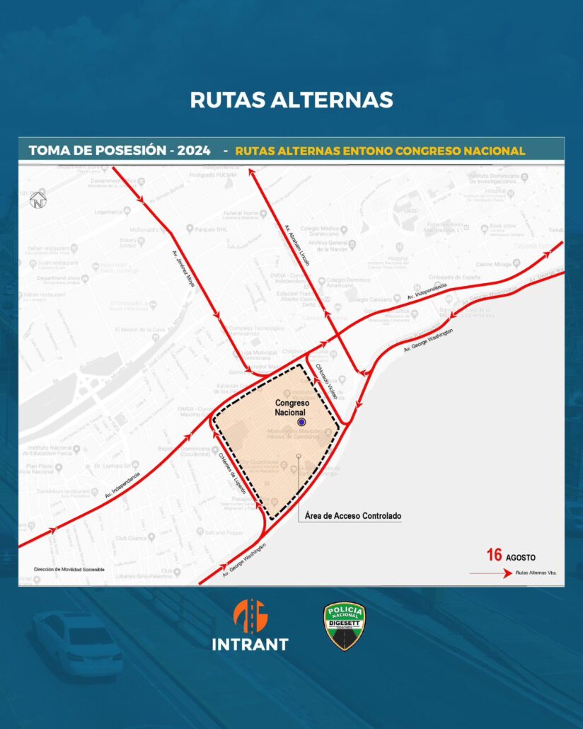 Rutas alternas por actividades toma de posesión 2024