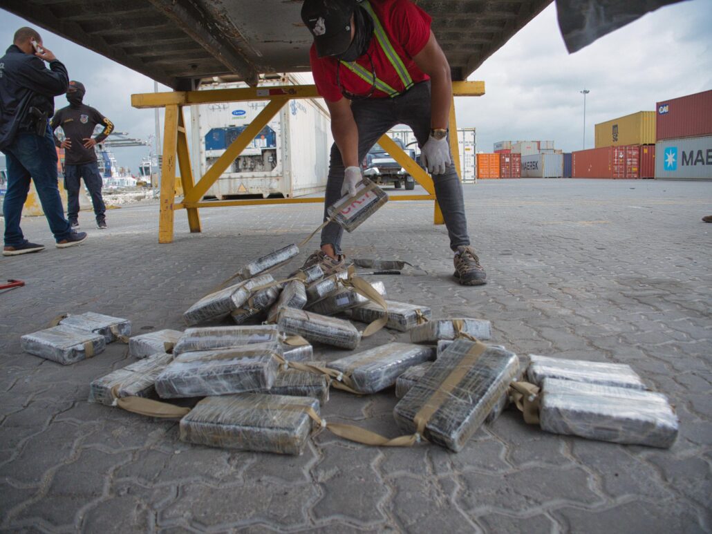 En contenedor de mangos y auyamas, autoridades decomisan 84 paquetes de cocaína