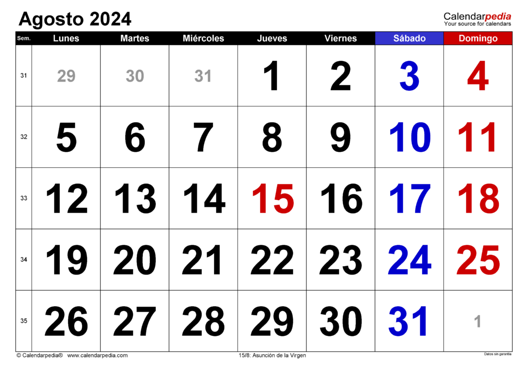 Agenda del día: Martes 13 de agosto