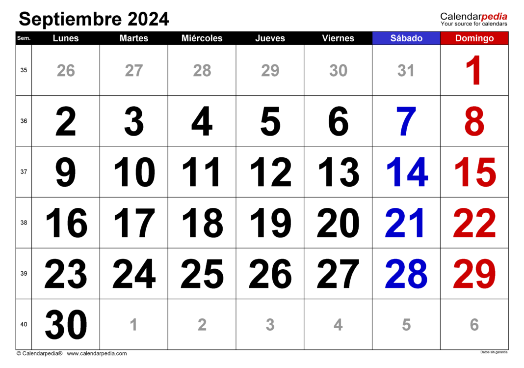 Agenda del día, lunes 16 de septiembre del 2024