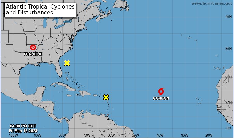 Se forma en medio del Atlántico Gordon, la sexta tormenta tropical de la temporada