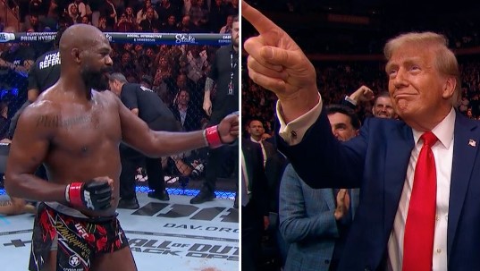 Donald Trump roba protagonismo en UFC 309 al ser homenajeado por Jon Jones