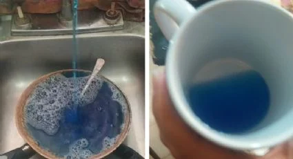 Imagen externa. Agua azul sorprende y alarma a residentes de Villa Olímpica en Santiago