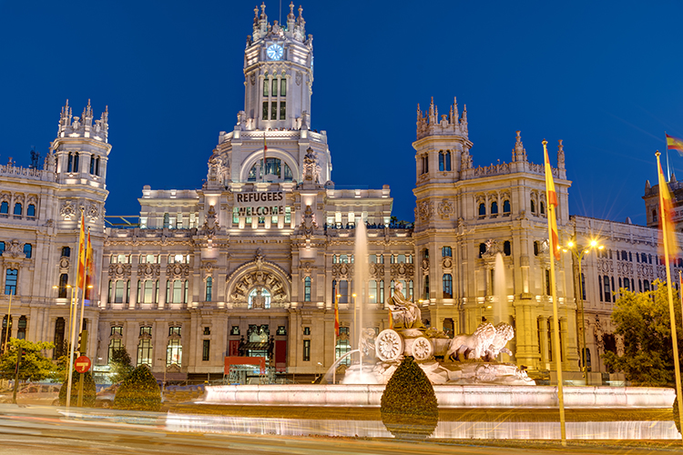 Plaza de Cibeles en Madrid, España.