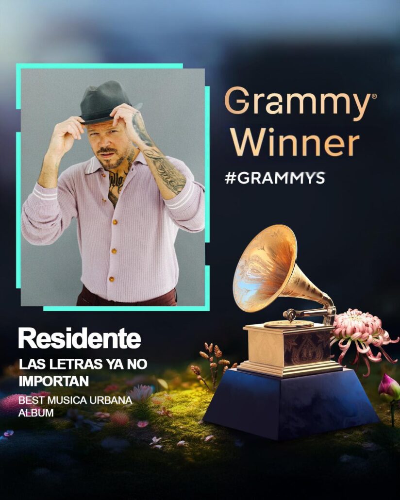 Residente ha sido galardonado al GRAMMY al “Mejor Álbum de Música Urbana” en la 67 edición de los premios GRAMMY.