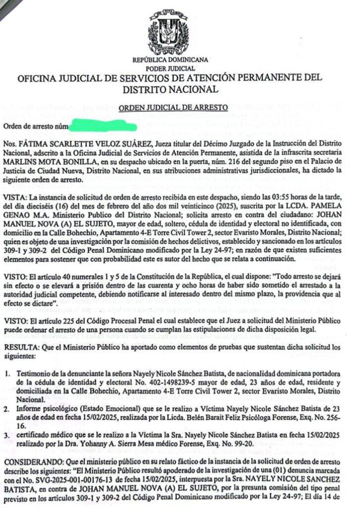 Emiten orden de arresto contra Sujeto por violencia intrafamiliar | De Último Minuto