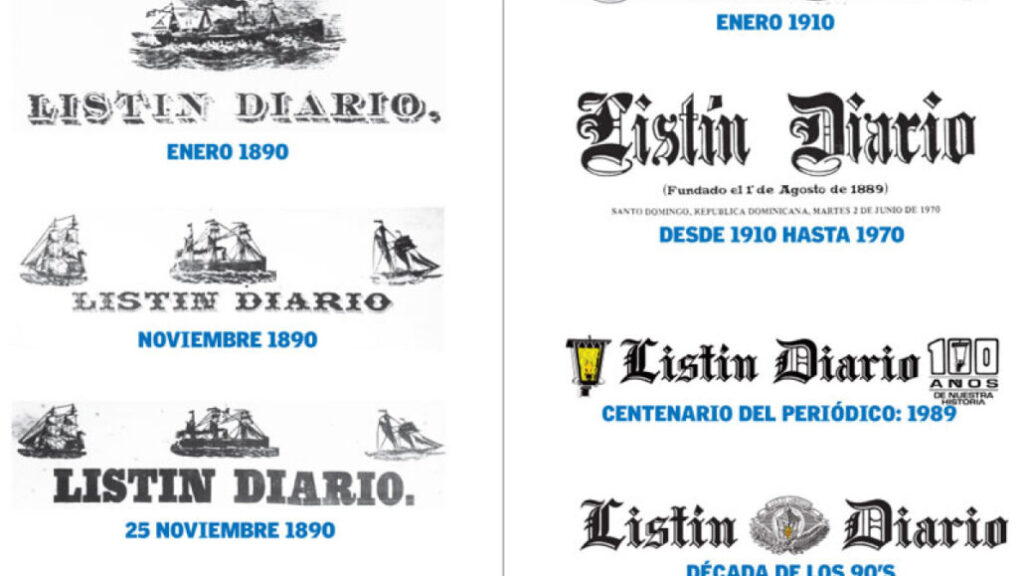 Logos historicos del periódico Listín Diario