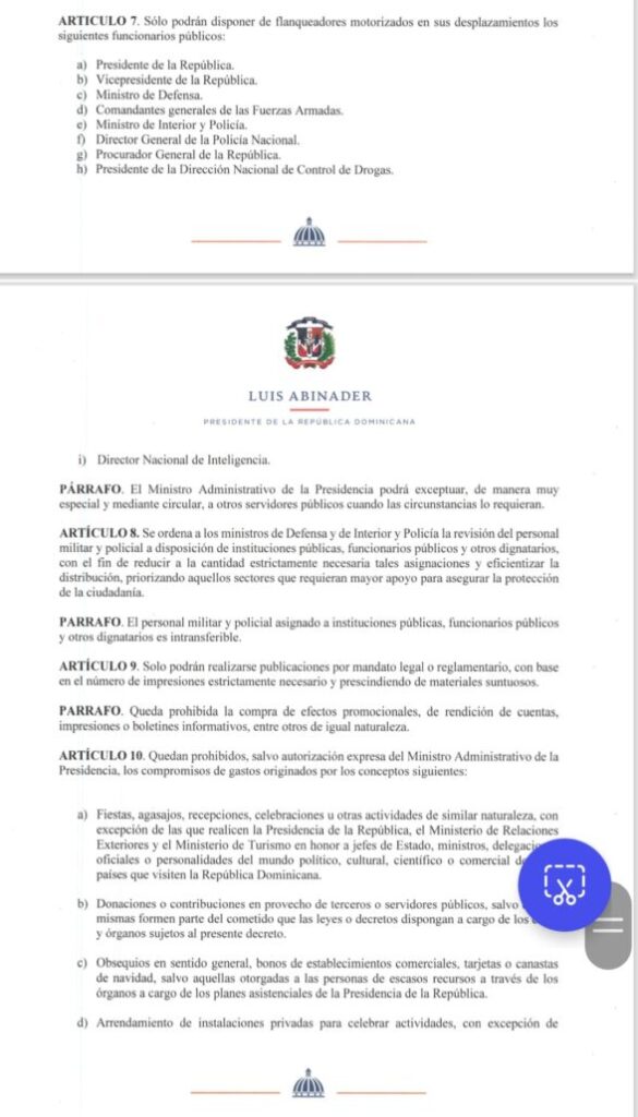 Gobierno emite decreto para prohibir privilegios y reducir gastos administrativos | De Último Minuto