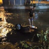 Vehículo cae en canal de riego en Santiago