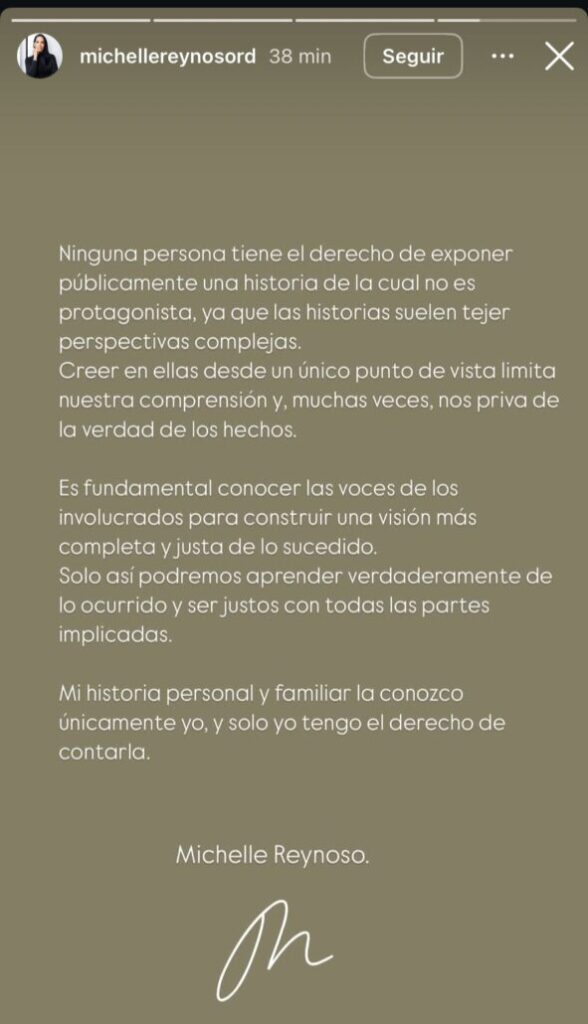 Michelle Reynoso tras declaraciones de Zulinka Pérez: “Solo yo tengo el derecho de contar mi historia” - Noticias de hoy en República Dominicana | De Último Minuto